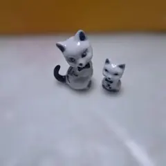 猫の陶器製置物 親子セットのサムネイル