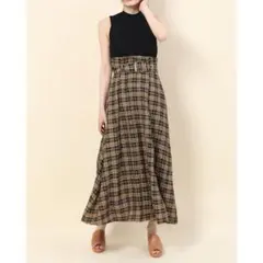 SNIDEL(スナイデル) ニットドッキングチェックワンピース