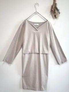 ⭐︎美品⭐︎green label relaxing スムース ワンピース ベージュ