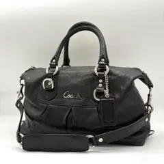 COACH コーチ ボストン ハンドバッグ F15445 黒　レザー
