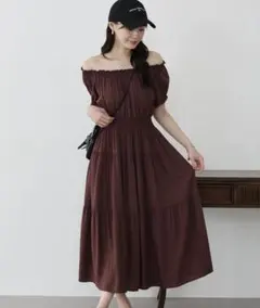 BLUEEAST 2WAYオフシャルワンピース(ブラウン)のサムネイル