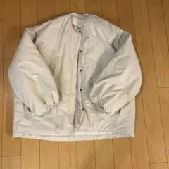 【タグ付き未使用】アイボリー キルティングジャケット M 中綿