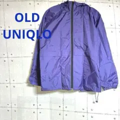 ★紺タグユニクロOLD UNIQLOパープルフード付きナイロンジャケットS