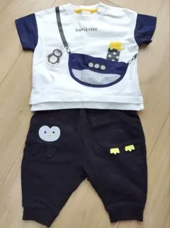 アカチャンホンポ SIMPLE FREE Tシャツ&パンツセット 80 ペンギン