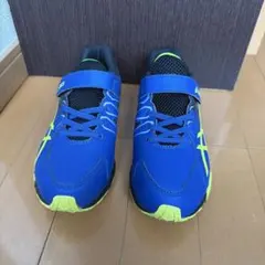 ASICS キッズシューズ 青/黄 ベルクロ