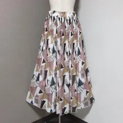 アズノウアズ 幾何学柄 プリーツ シフォン スカート