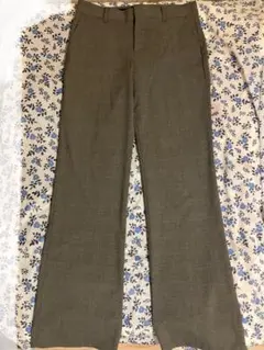 【試着のみ】UNIQLO ダーク千鳥格子柄　ワイドフレアーシルエットパンツ