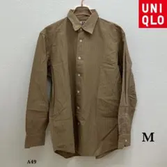 UNIQLO『ユニクロ』ブロード ストライプ シャツ【M】ブラウン