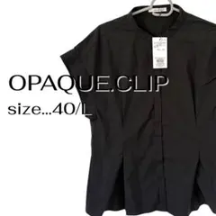 【大幅値下げ✨️新品】オペークドットクリップ UVバンドカラーブラウス 黒 夏服