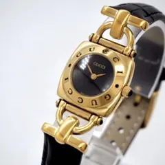 544 稼動 GUCCI 時計 レディース 6300L ゴールド ブラック