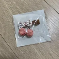 新品☆完売品☆familiarヘアクリップ（巾着袋付き） - メルカリ
