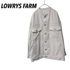 【ローリーズファーム】シャツジャケット　ノーカラー　コーデュロイ　アイボリー