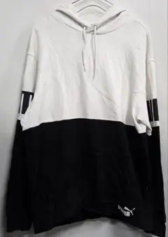 PUMA フード付きパーカー L ホワイト/ブラック