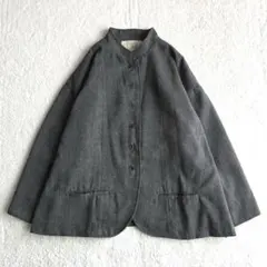 極美品 08Mab ウール混 スタンドカラージャケット ゆったり ライトアウター