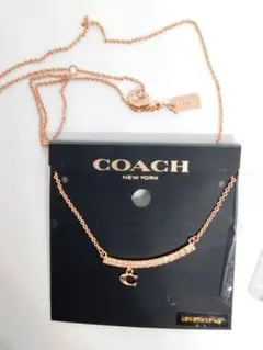 未使用 COACHシグネチャー Cモチーフ クリスタル パヴェ バー ネックレス