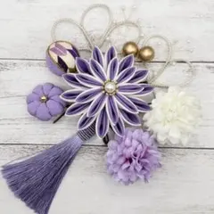 髪飾り　A 4331 つまみ細工　成人式　卒業式　結婚式　七五三　帯留め