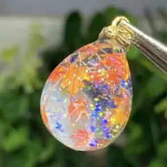 No.190 秋　紅葉　もみじ　月　夜空