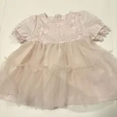 cottoli 刺繍入りピンクワンピース　ドレス　80