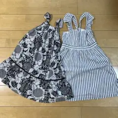 GAP KIDS 2着ノースリーブワンピース M 花柄とストライプ