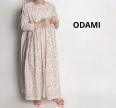 odami 花柄 長袖ロングワンピース