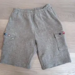 familiar グレー 車の刺繍付き ハーフパンツ
