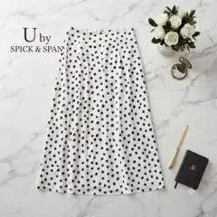 U by SPICK&SPAN 花柄 ドット サテン ロングスカート Mサイズのサムネイル