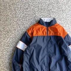 【希少XL、袖刺繍ロゴ】NIKEナイロンジャケット古着ストリート人気カラー長袖