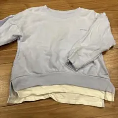 重ね着風ライトブルートレーナー 100cm