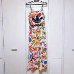 adidas 花柄 キャミワンピース ロング