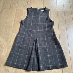 BeBe チェック柄 ジャンバースカート 120 美品　ワンピース