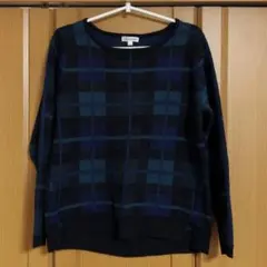 ニット セーター チェック 長袖