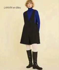 LANVIN en Bleu トリプルクロスサロペットハーフパンツ　36 美品のサムネイル