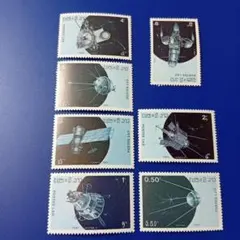 9078 外国切手 ラオス 1987年 ソ連の宇宙探査 7V