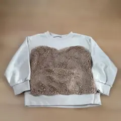 GU ベージュ　もこもこデザイントレーナー 120