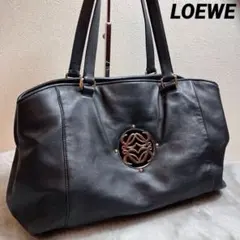 LOEWE ロエベ　トートバッグ　ビジネスバッグ　レザー　アナグラム　ブラック