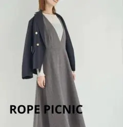 ロペピクニック グレー チェック柄 Aラインワンピース