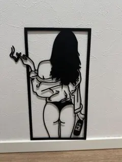 メタルサイン インテリア タバコのお姉さん おしゃれ 看板 バナー