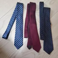 【3本セット】メンズ ネクタイ シルク混込 ビジネス 紳士服 まとめ売り