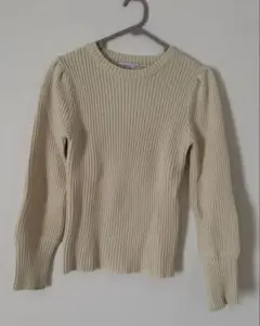 CIAOPANIC TYPY ベージュリブ編み長袖セーター