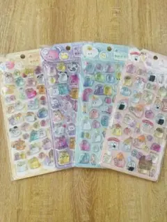 4枚！オバケーヌ ぷっくりシール　ぷくぷく うるちゅる ボンボンドロップシール