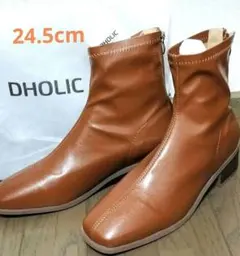 新品未使用　裏起毛エコレザーアンクルブーツ　DHOLIC 　24.5cmのサムネイル