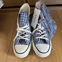 CONVERSE ALL STAR 青と白ギンガムチェック ハイカット