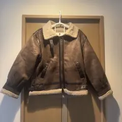 B-3タイプ フェイクムートン ジャンパー ブルゾン ブラウン 茶