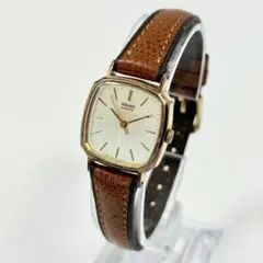 SEIKO クォーツ ゴールド スクエア レディース 時計 稼働 新品電池