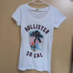 HOLLISTER Tシャツ ホワイト ロゴプリント Lサイズ