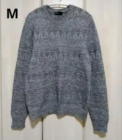 【GAP】★ギャップ★ケーブル編みセーター★綿80%★グレーミックス（M）