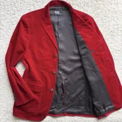 ★希少 ベルベット★ ポロ ラルフローレン テーラードジャケット 赤 Lサイズ