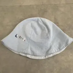 ファミリア　ベビー帽子 水色 ボート・犬刺繍
