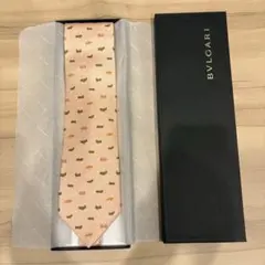 BVLGARI ブルガリ ネクタイ シルク ピンク系 箱付き