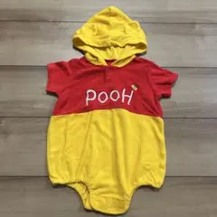 西松屋 ディズニーくまのプーさん パイル生地 着ぐるみ ロンパース 半袖 70